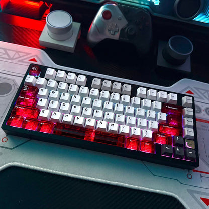 Red Transparent Keycaps - Set of 26 Keys