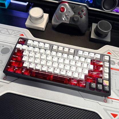Red Transparent Keycaps - Set of 26 Keys