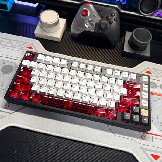 Red Transparent Keycaps - Set of 26 Keys