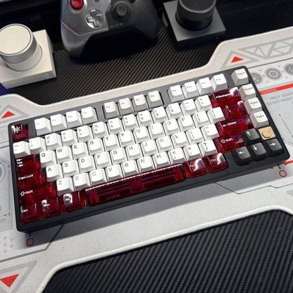 Red Transparent Keycaps - Set of 26 Keys