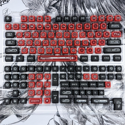Red MAX Profile 2.0 PBT PC Shine-through Keycaps