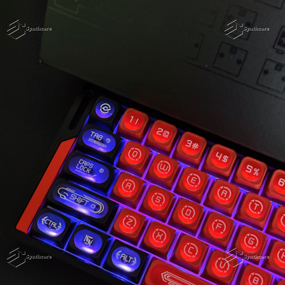 Red MAX Profile 2.0 PBT PC Shine-through Keycaps