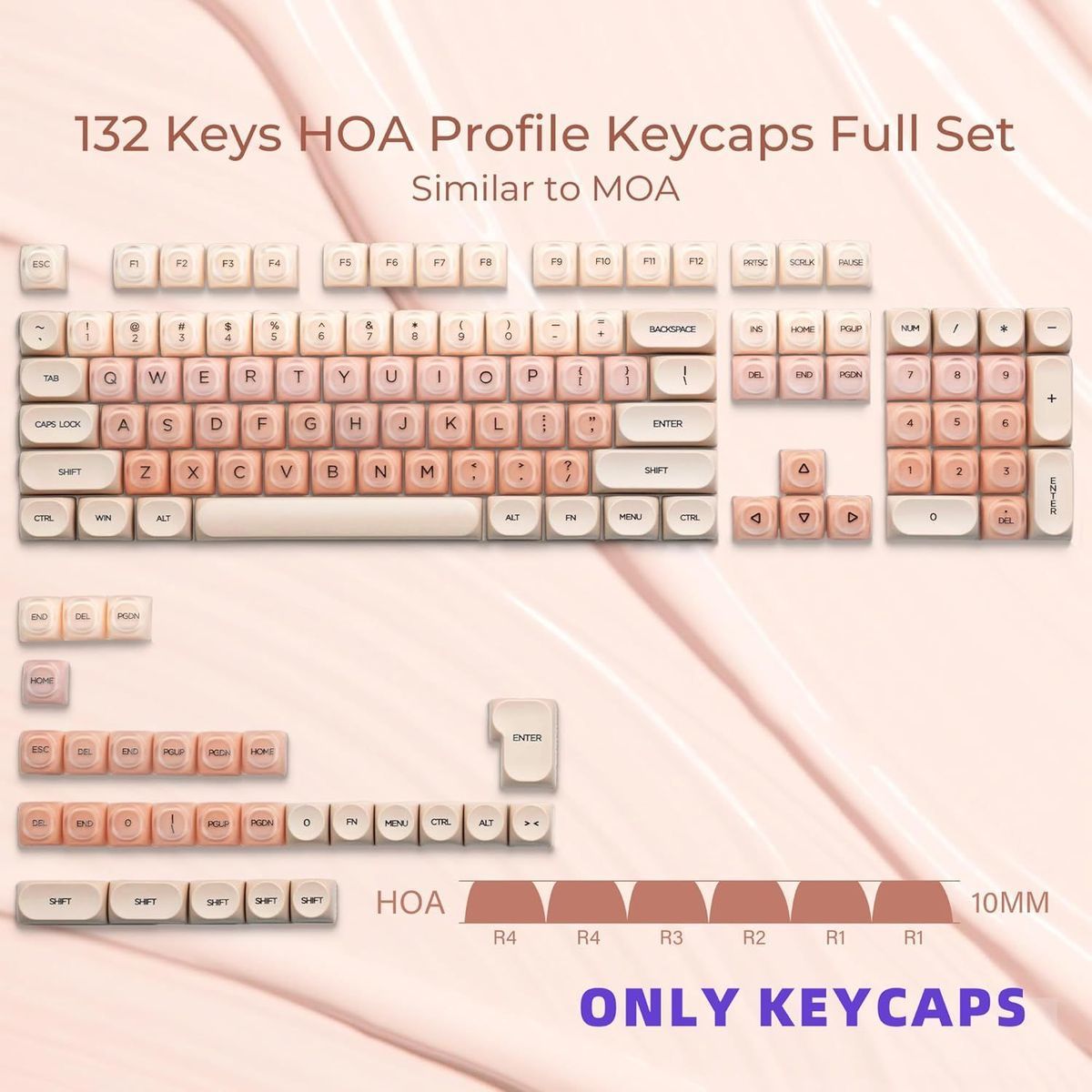 XVX Jelly Semi Transparent HOA Profile 120+ Keys Keycaps Set