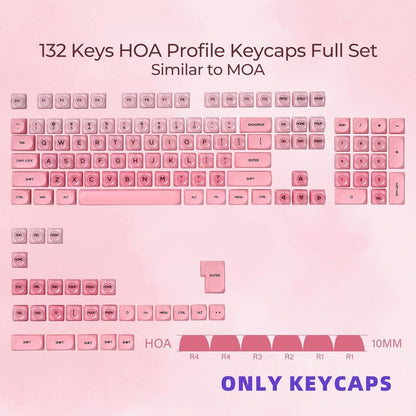 XVX Jelly Semi Transparent HOA Profile 120+ Keys Keycaps Set