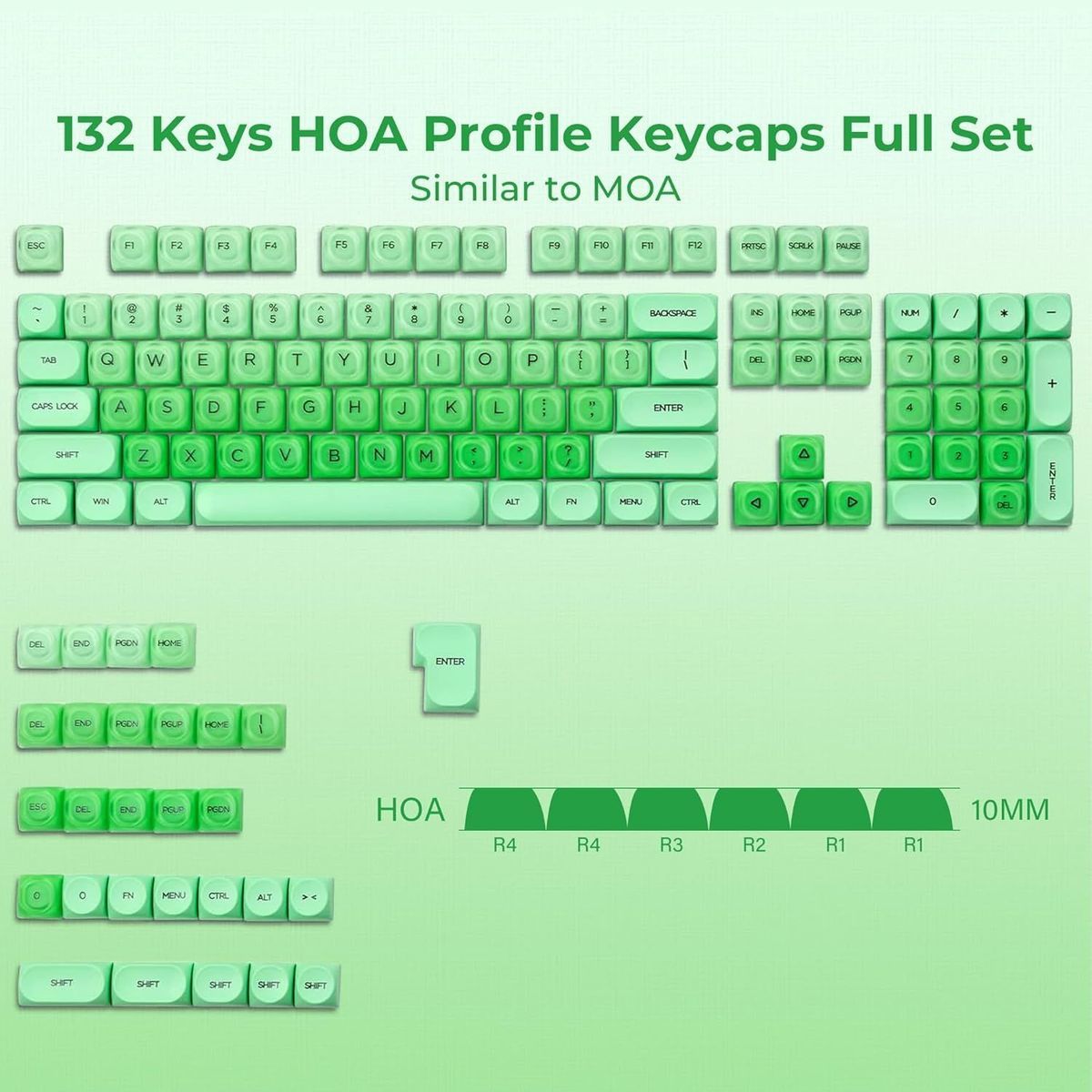 XVX Jelly Semi Transparent HOA Profile 120+ Keys Keycaps Set