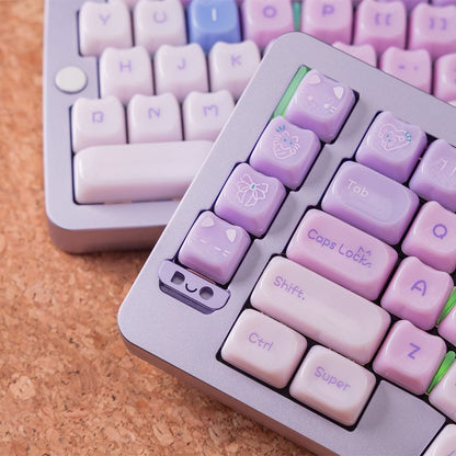 XVX House Ragdoll Cat MAO Profile PC UV Semi Transparent Keycaps Set