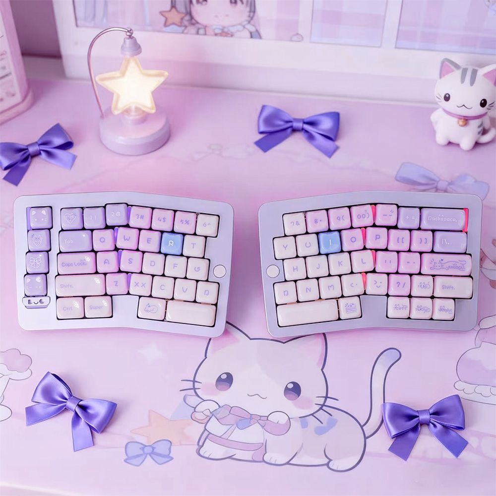 XVX House Ragdoll Cat MAO Profile PC UV Semi Transparent Keycaps Set