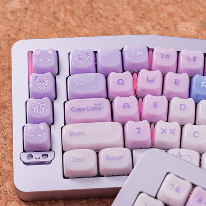 XVX House Ragdoll Cat MAO Profile PC UV Semi Transparent Keycaps Set