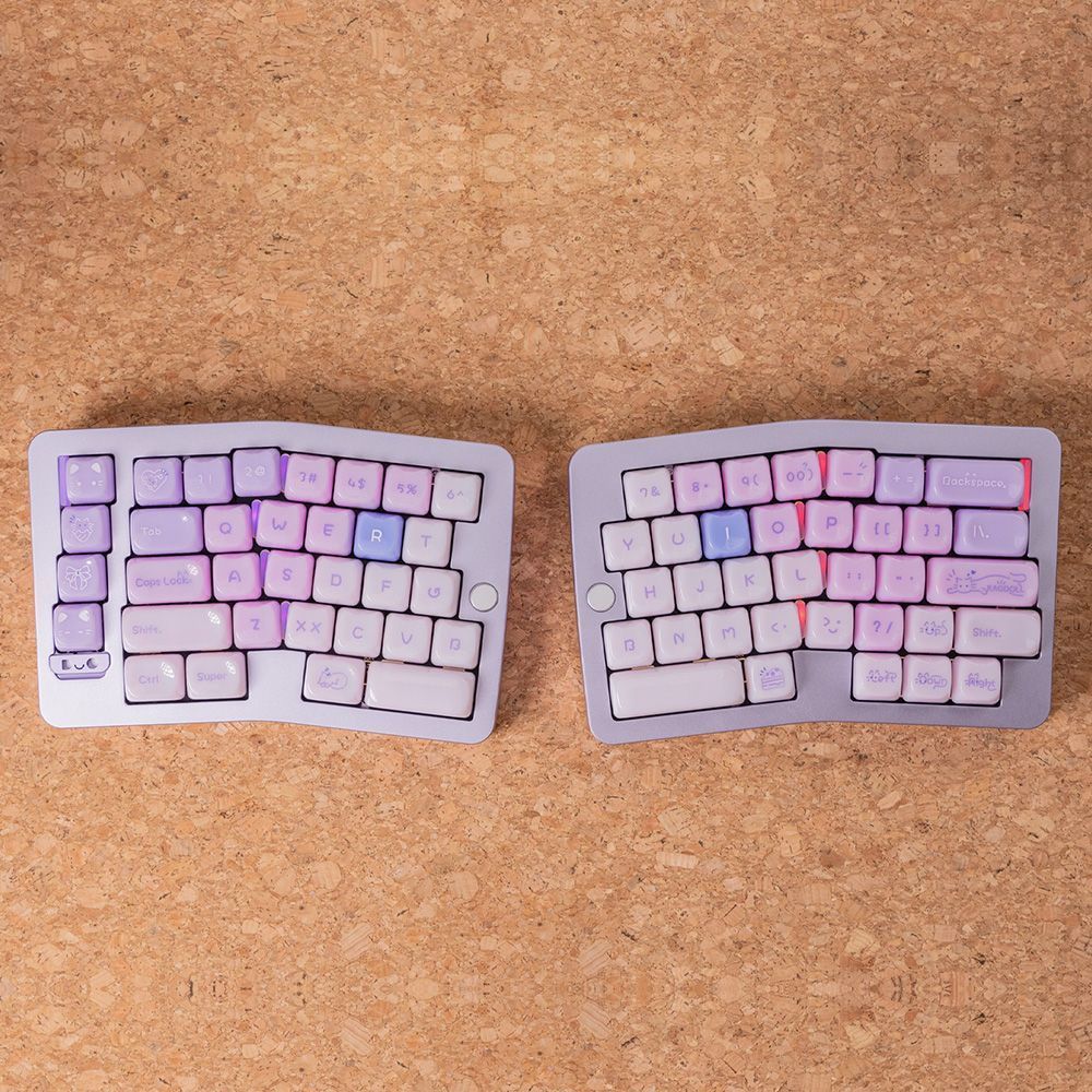 XVX House Ragdoll Cat MAO Profile PC UV Semi Transparent Keycaps Set