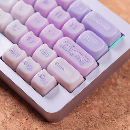 XVX House Ragdoll Cat MAO Profile PC UV Semi Transparent Keycaps Set
