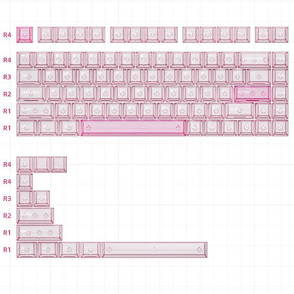 Popkeys Premium Transparent Cherry 97 Keys Keycaps Set - Blush