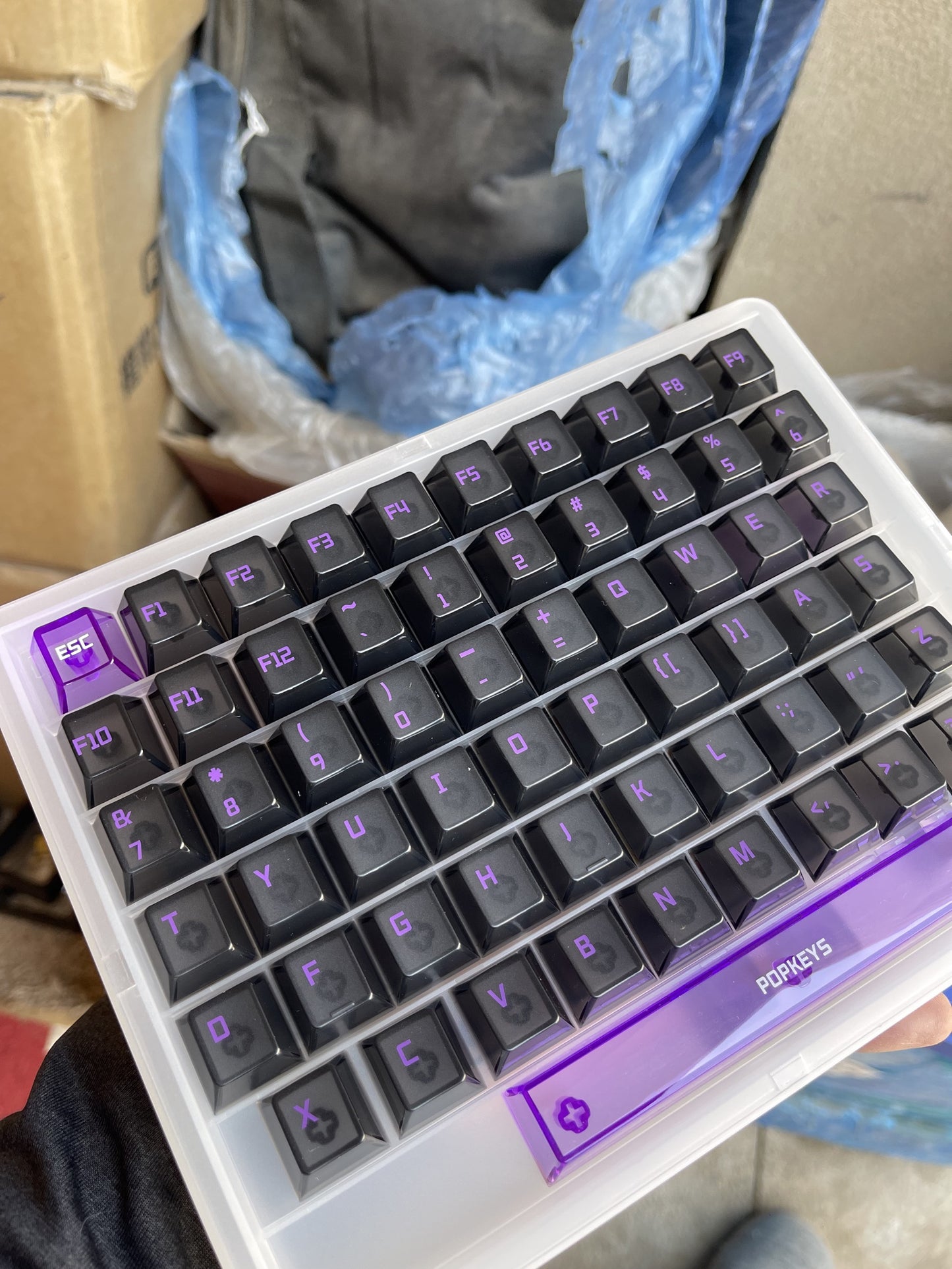 Popkeys Premium Transparent Cherry 97 Keys Keycaps Set - Violet