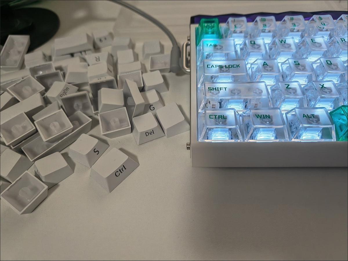 Popkeys Mist Popkeys Premium Transparent Cherry 97 Keys Keycaps Set - Mint – FancyKeebs