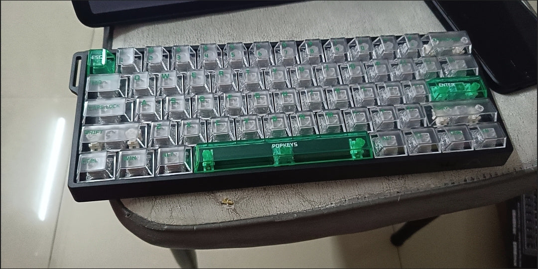 Popkeys Mist Popkeys Premium Transparent Cherry 97 Keys Keycaps Set - Mint – FancyKeebs
