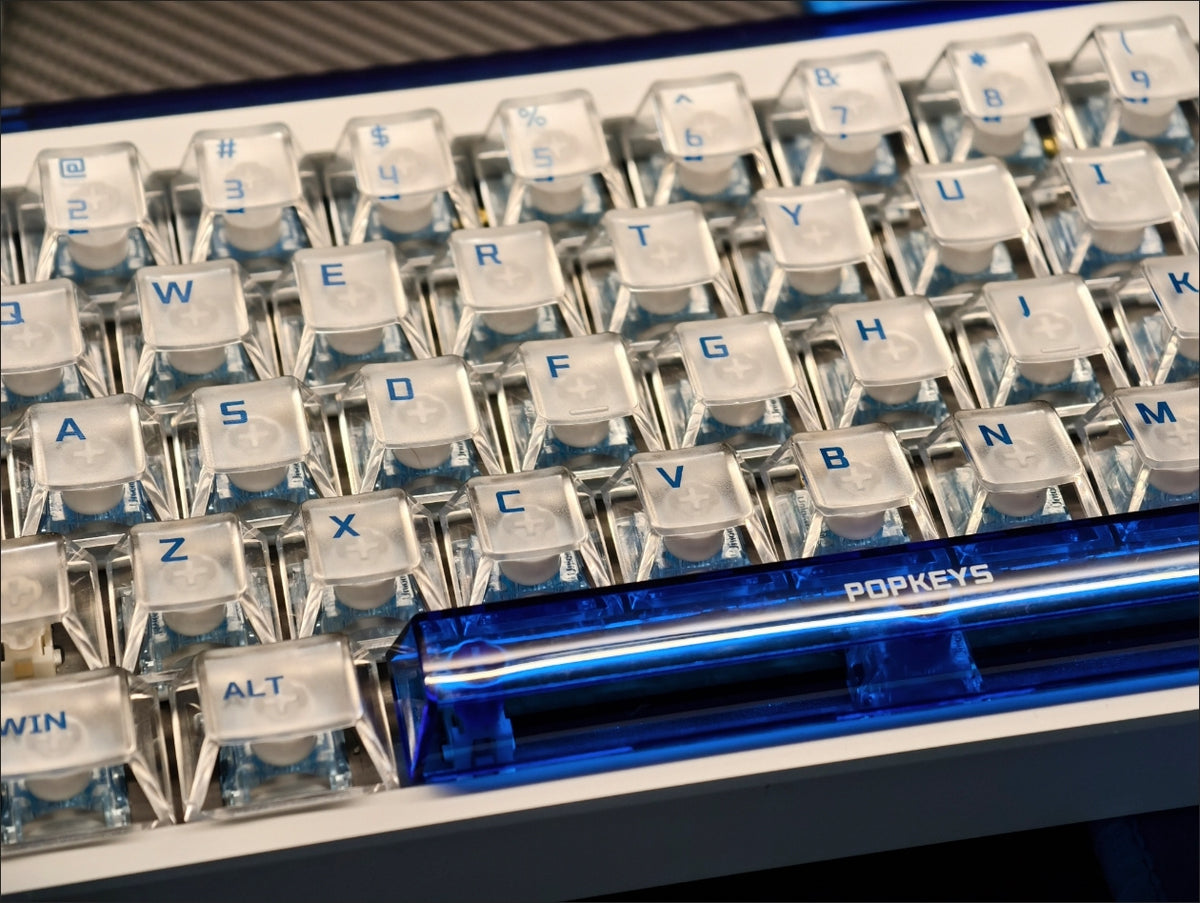 Popkeys Mist Popkeys Premium Transparent Cherry 97 Keys Keycaps Set - Sapphire ...