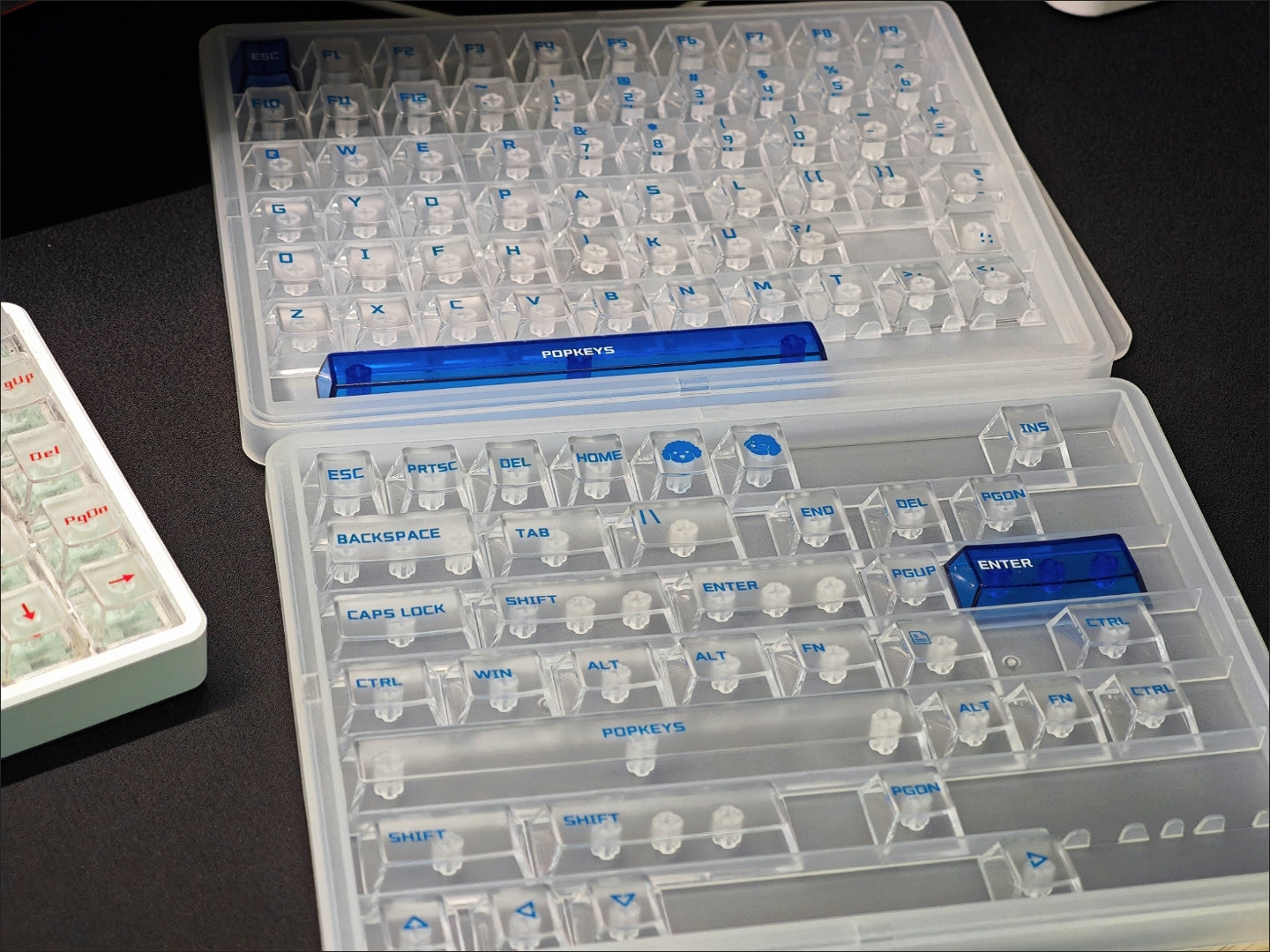 Popkeys Premium Transparent Cherry 97 Keys Keycaps Set - Sapphire