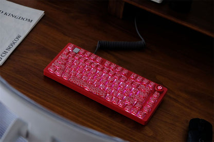 Red Ink Swirl Side Engraved Cherry 120+ Keys PBT Keycaps Set