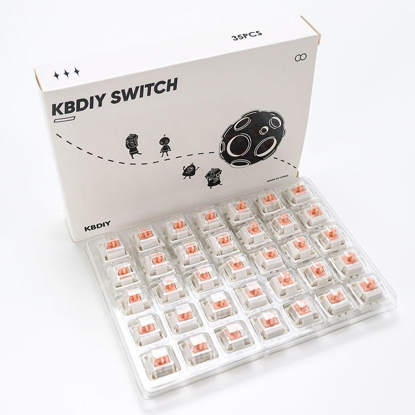 KBDIY Switch packaging with key switches on a white background
