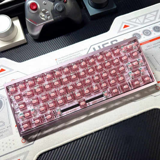 Pink Transparent PC Cherry Profile 120+ Keys Keycaps Set