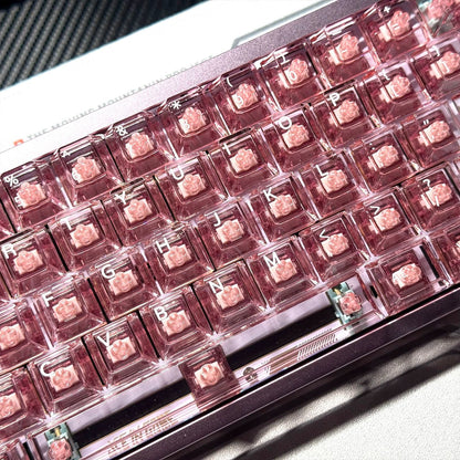 Pink Transparent PC Cherry Profile 120+ Keys Keycaps Set