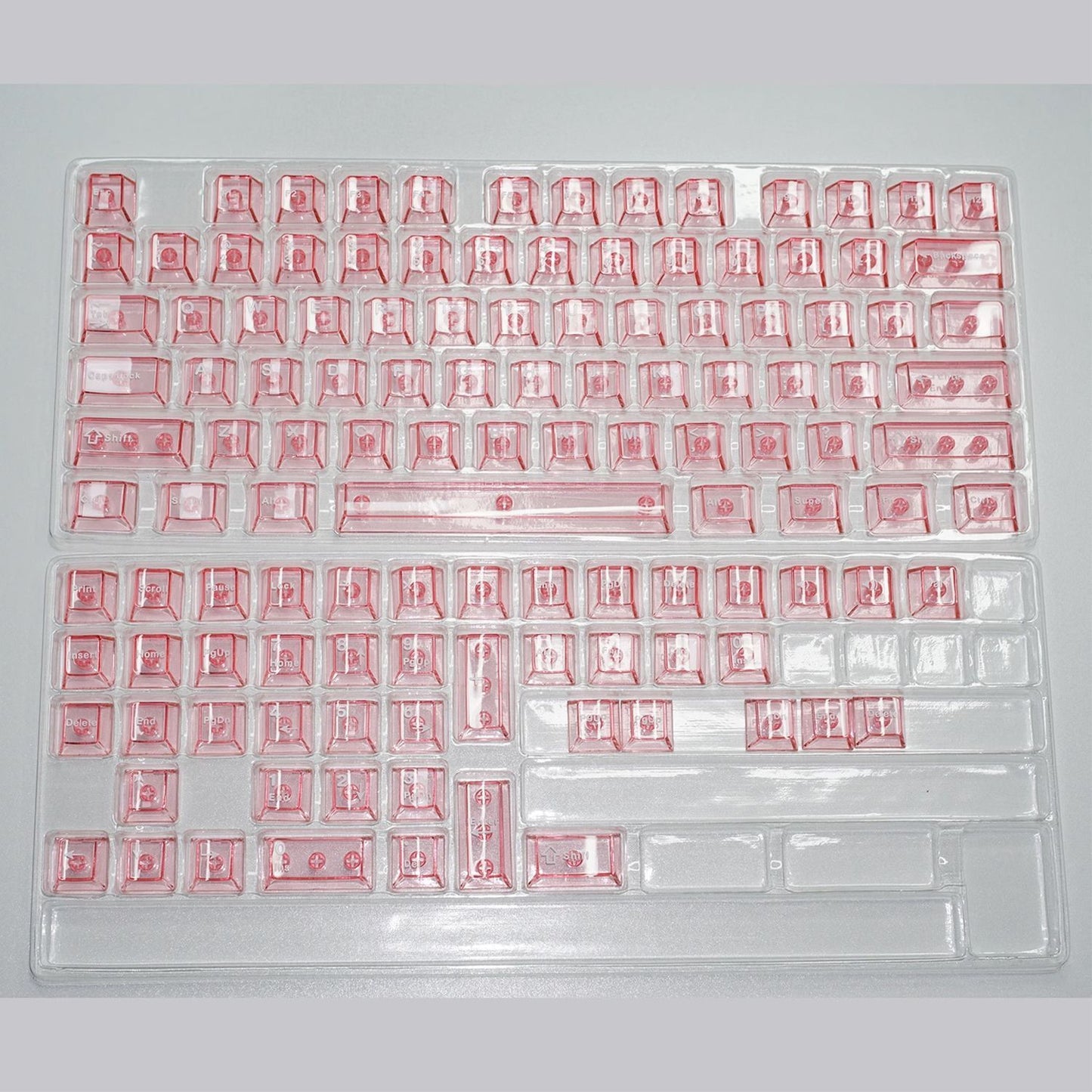 Pink Transparent PC Cherry Profile 120+ Keys Keycaps Set