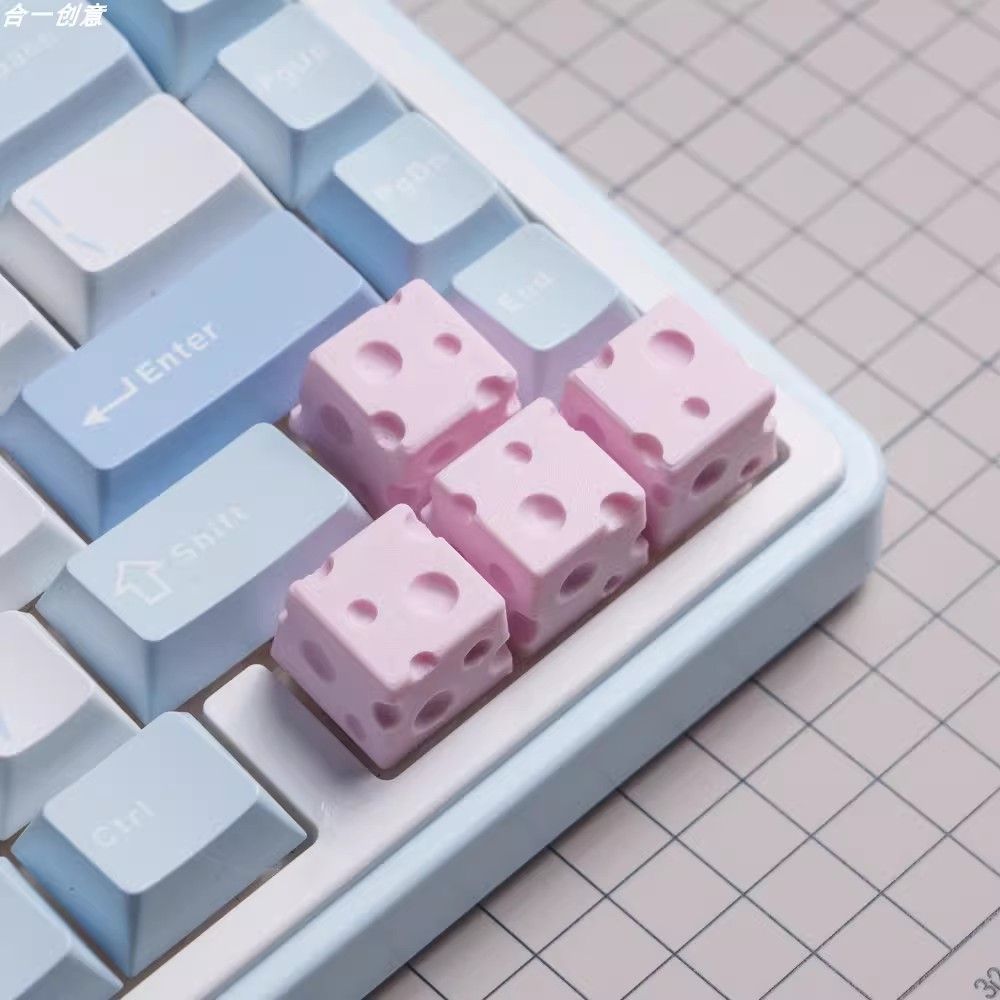 Chesse Themed 3D printed Keycaps - Set of 4 Keys