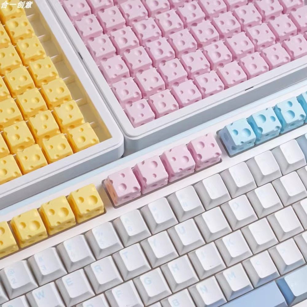 Chesse Themed 3D printed Keycaps - Set of 4 Keys