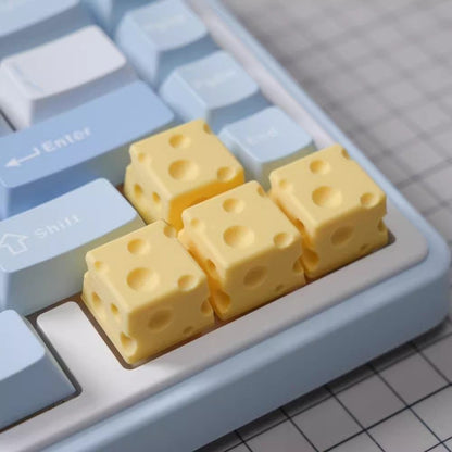 Chesse Themed 3D printed Keycaps - Set of 4 Keys