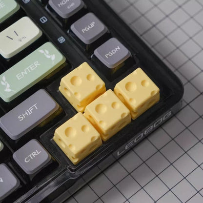 Chesse Themed 3D printed Keycaps - Set of 4 Keys