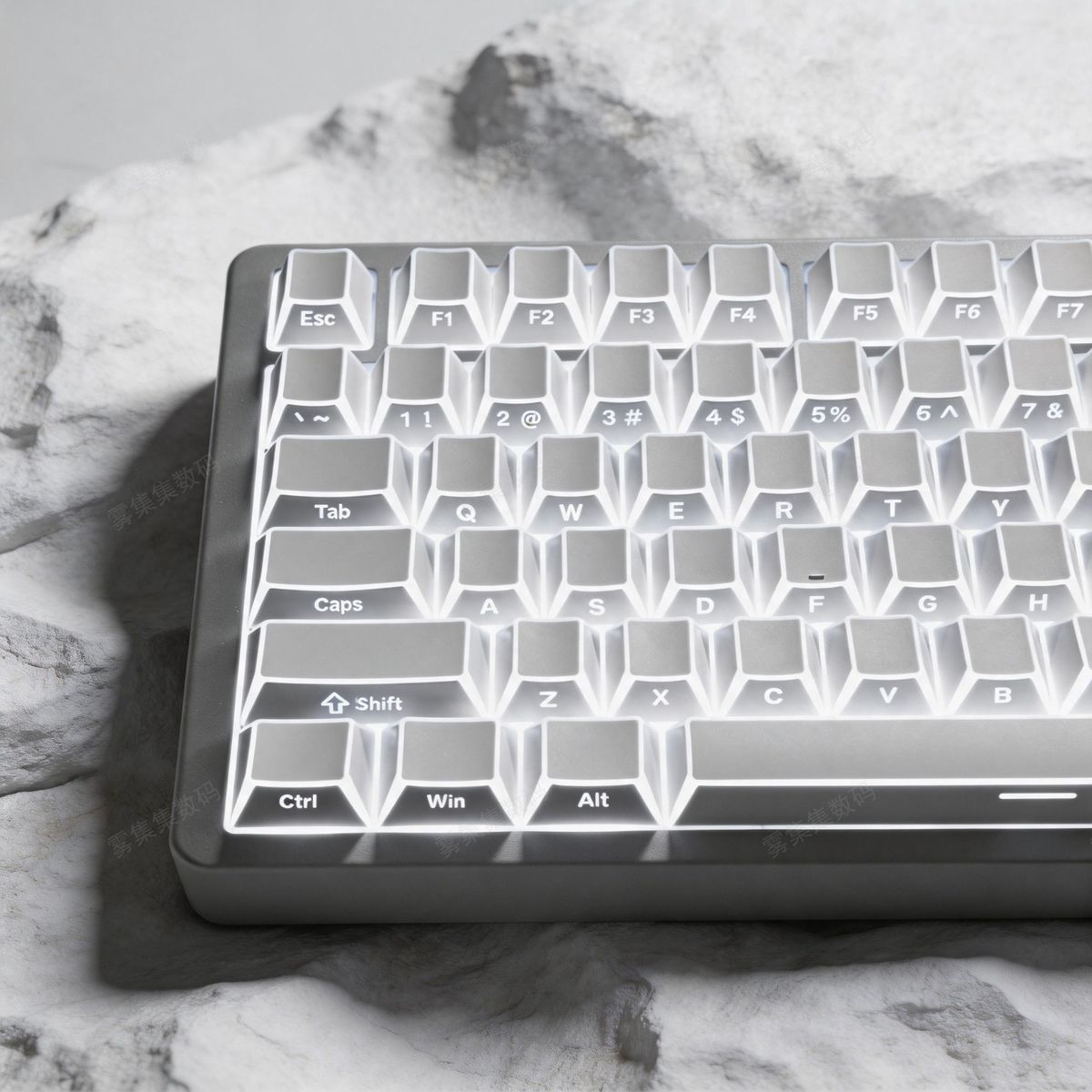 White Outline Side Engraved Cherry Profile PBT Keycaps Set