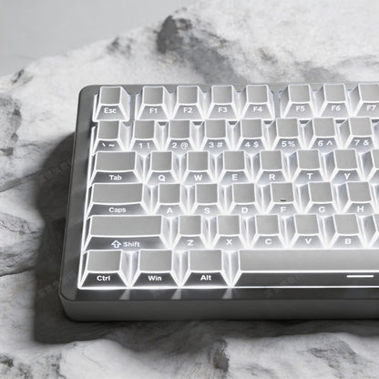 White Outline Side Engraved Cherry Profile PBT Keycaps Set