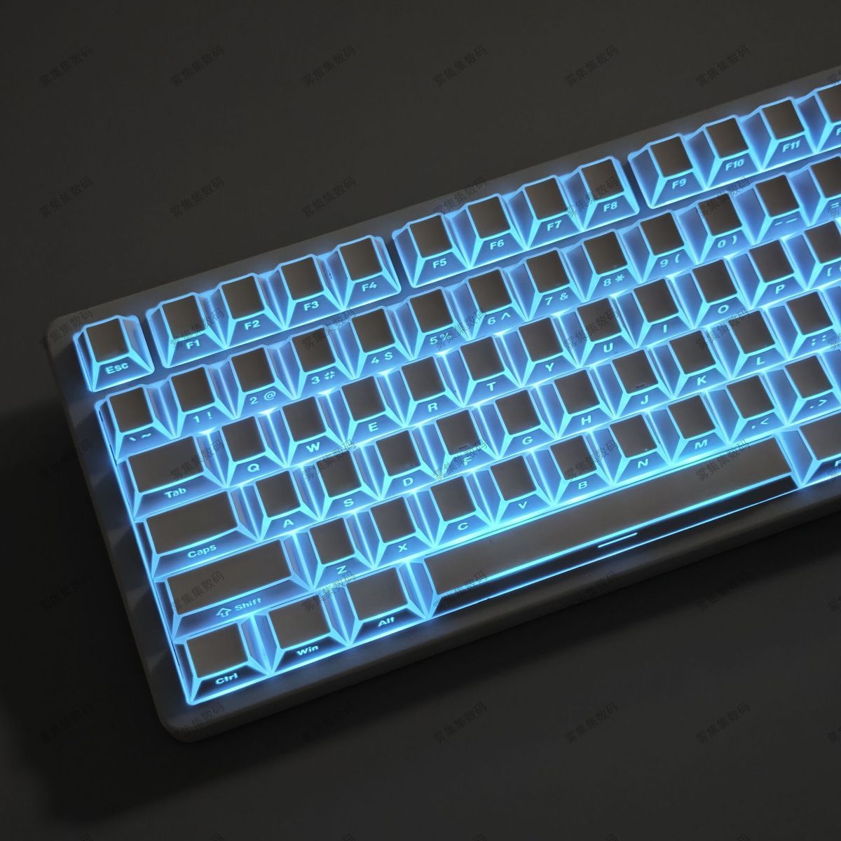 White Outline Side Engraved Cherry Profile PBT Keycaps Set