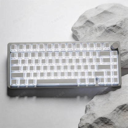 White Outline Side Engraved Cherry Profile PBT Keycaps Set