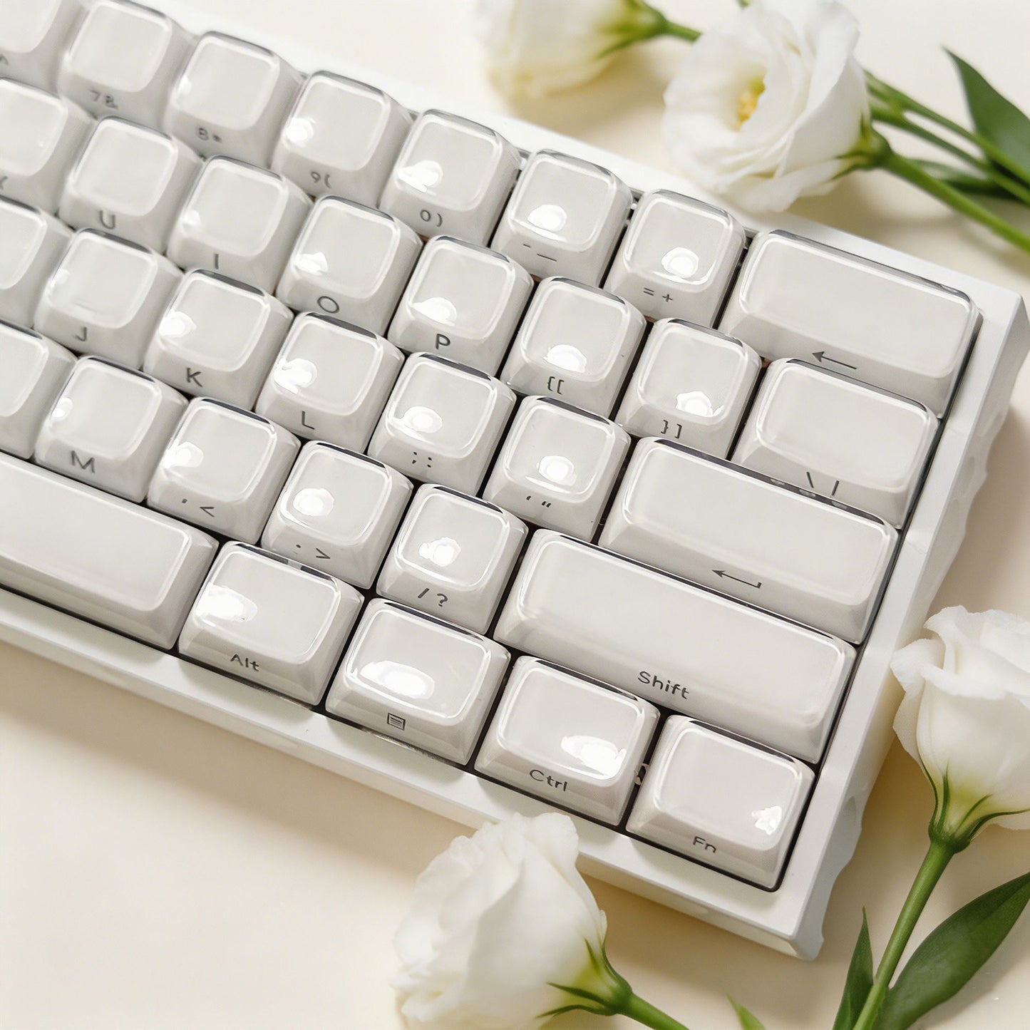 White Jelly MDA Profile PC UV Semi Transparent 120+ Keys Keycaps Set