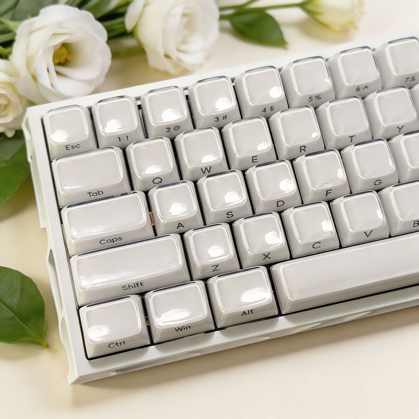 White Jelly MDA Profile PC UV Semi Transparent 120+ Keys Keycaps Set