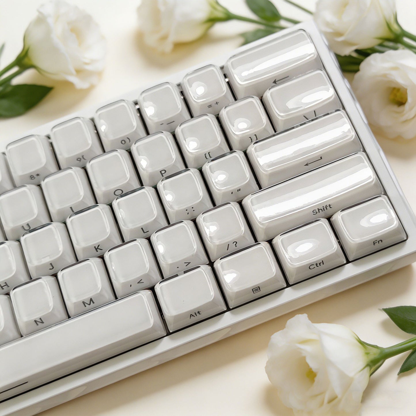 White Jelly MDA Profile PC UV Semi Transparent 120+ Keys Keycaps Set