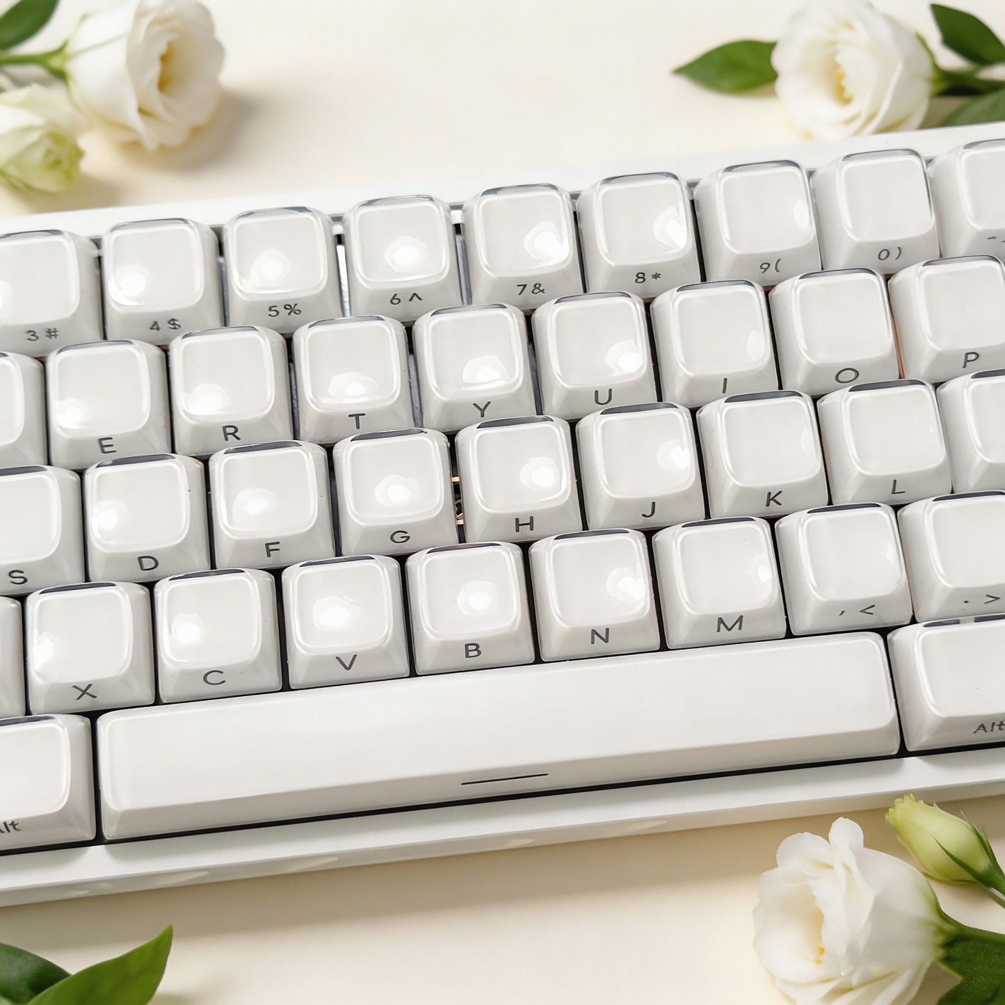 White Jelly MDA Profile PC UV Semi Transparent 120+ Keys Keycaps Set