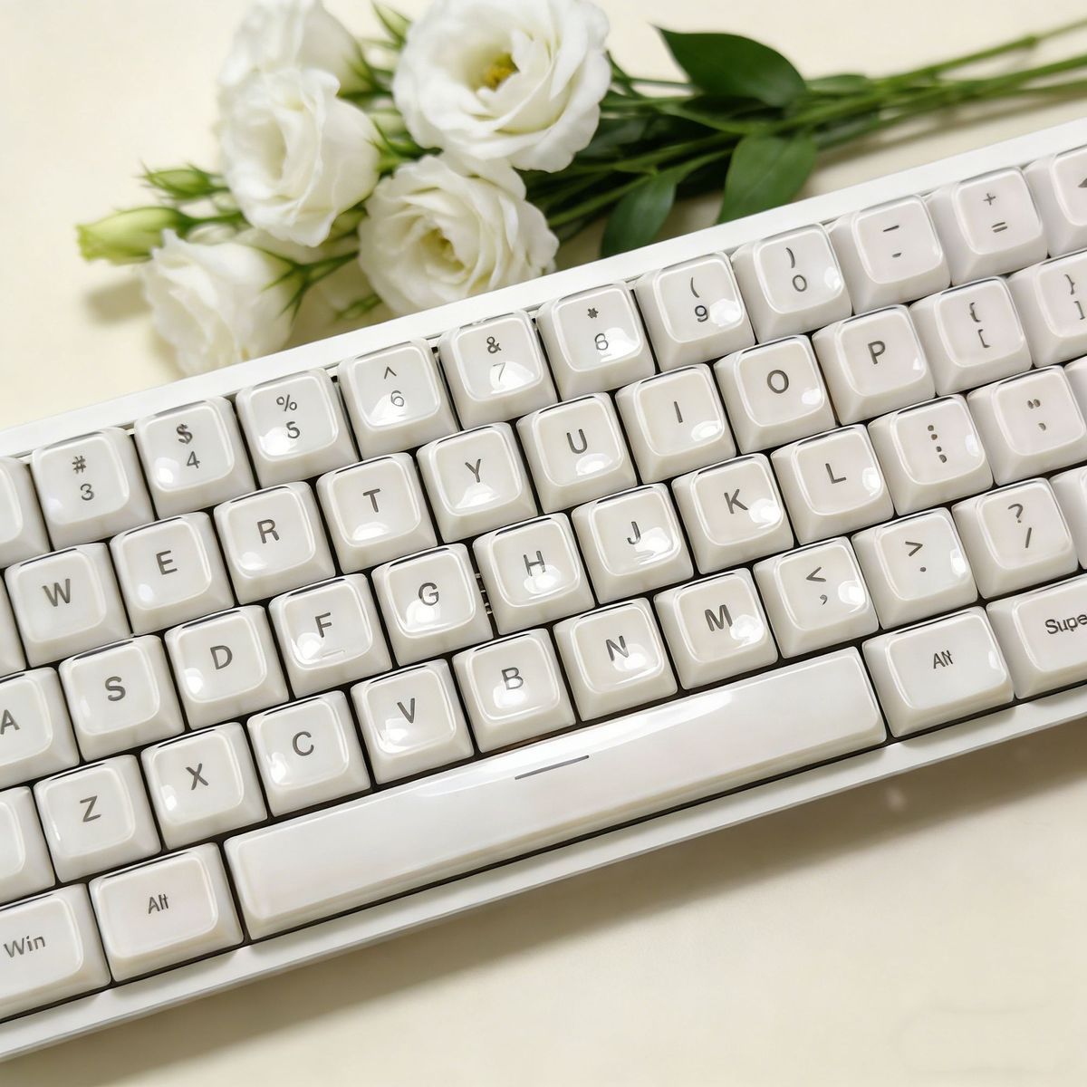 White Jelly MDA Profile PC UV Semi Transparent 120+ Keys Keycaps Set