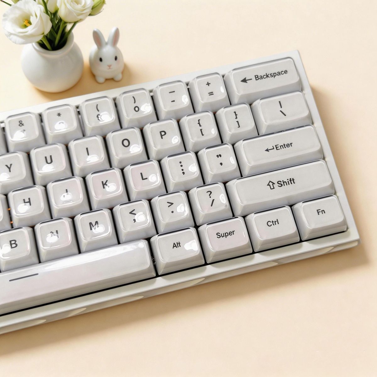White Jelly MDA Profile PC UV Semi Transparent 120+ Keys Keycaps Set