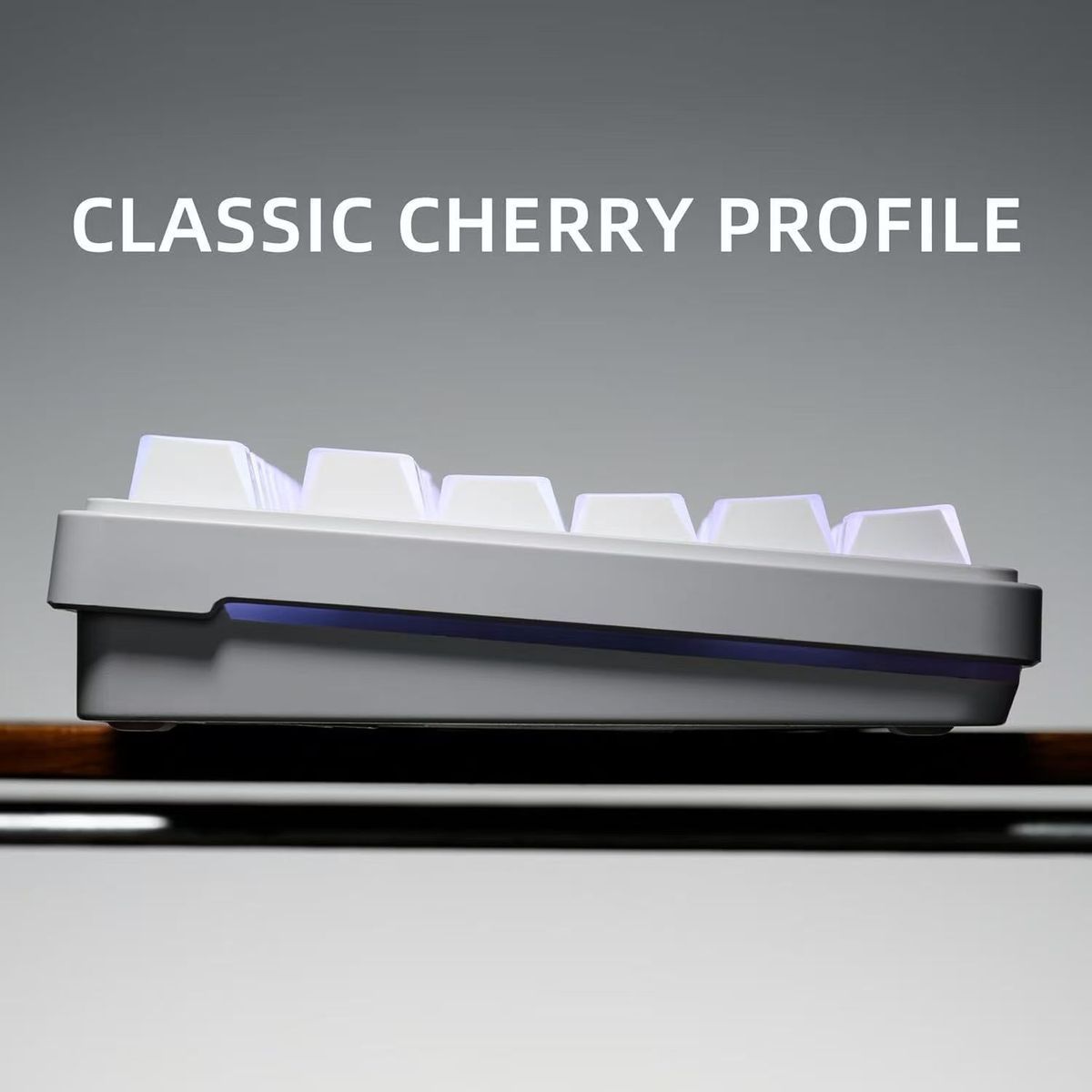 White Outline Side Engraved Cherry Profile PBT Keycaps Set