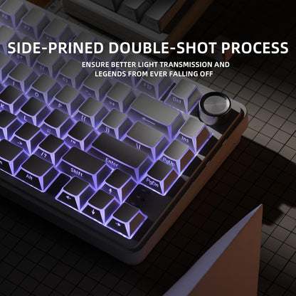 White Outline Side Engraved Cherry Profile PBT Keycaps Set