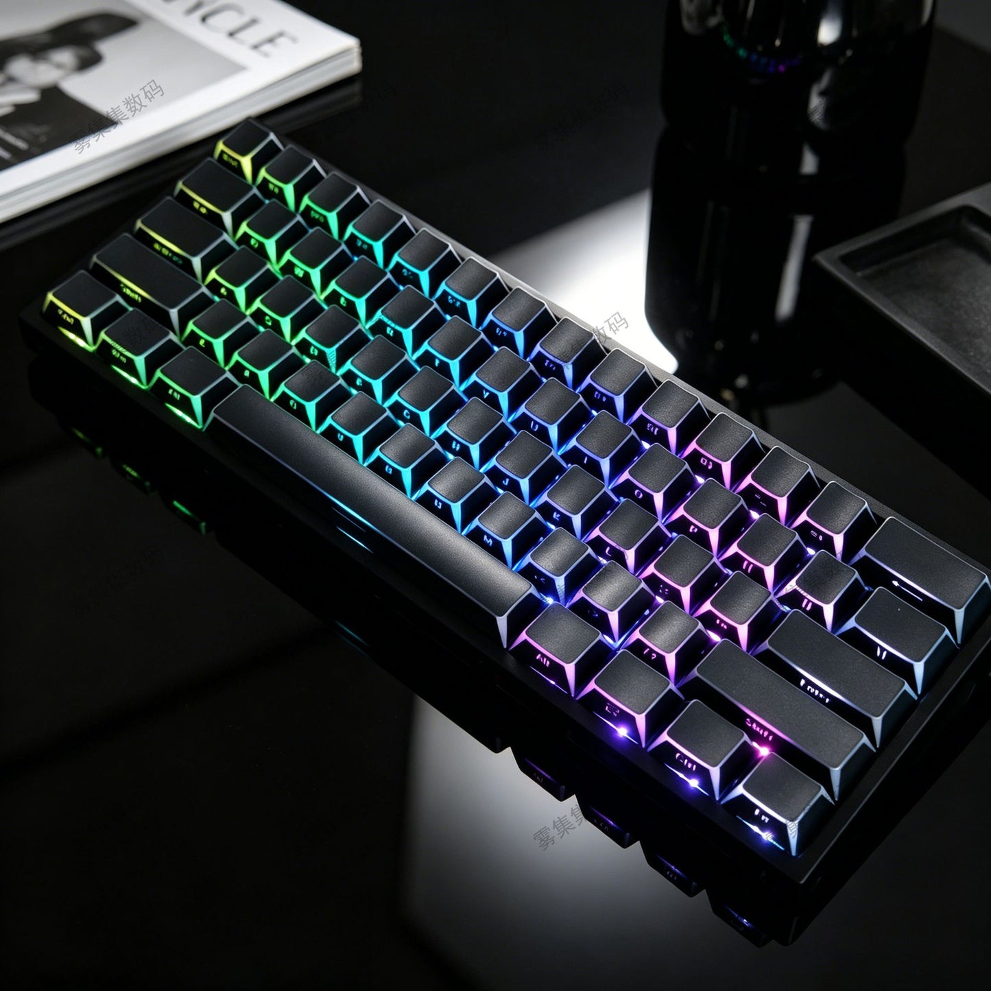 Black Outline Side Engraved Cherry Profile PBT Keycaps Set