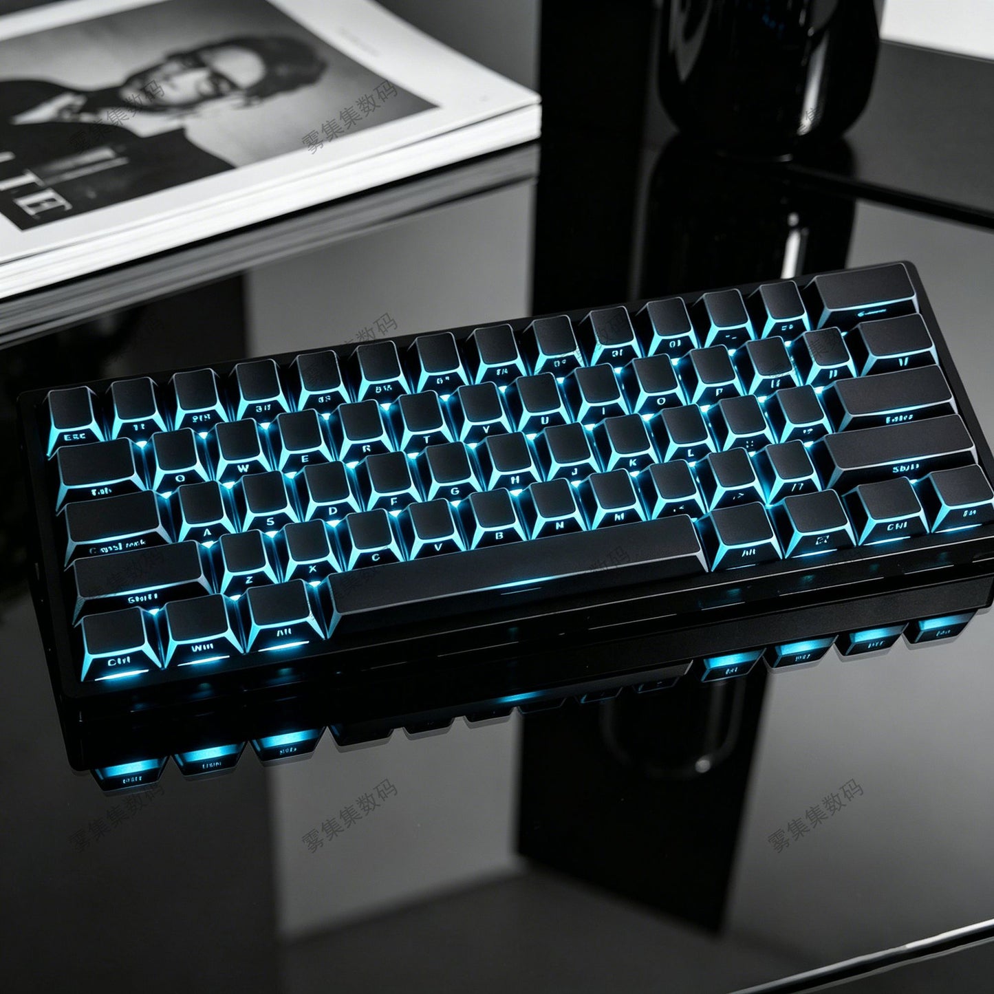Black Outline Side Engraved Cherry Profile PBT Keycaps Set