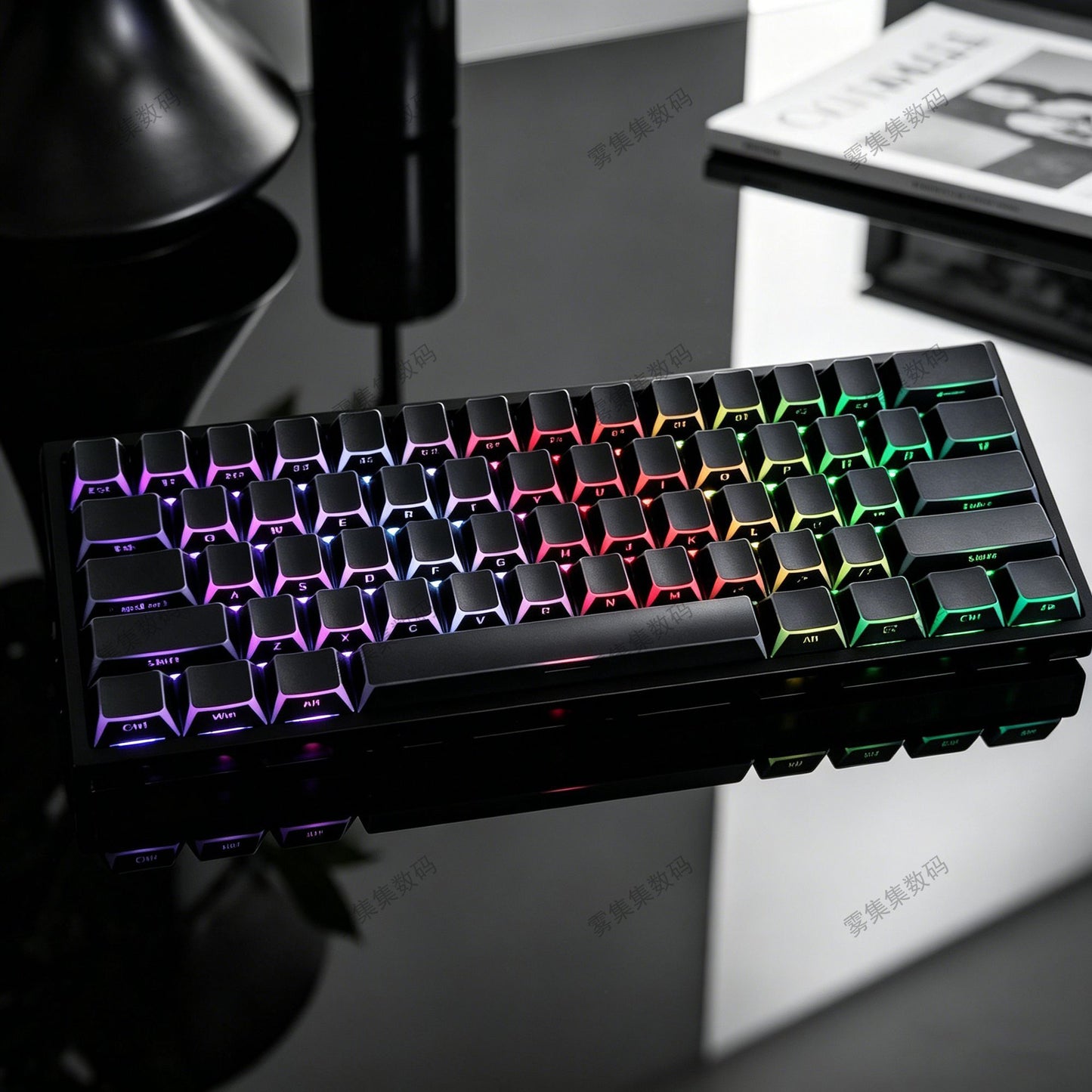 Black Outline Side Engraved Cherry Profile PBT Keycaps Set