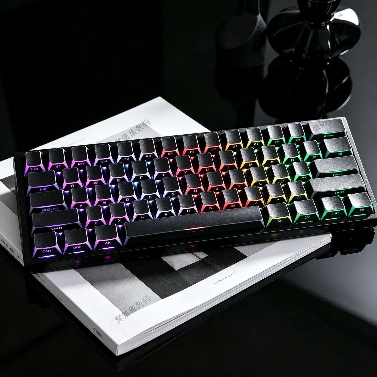 Black Outline Side Engraved Cherry Profile PBT Keycaps Set