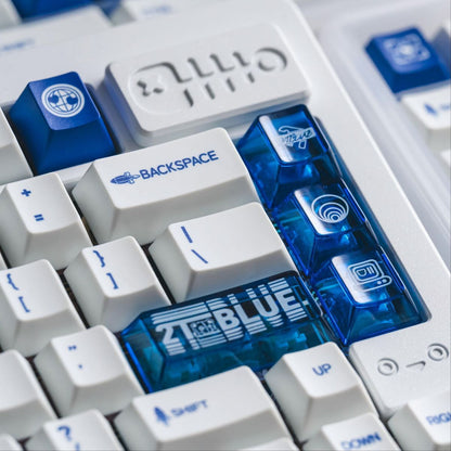2T Blue Cherry Profile PBT PC 120+ Keys Keycaps Set