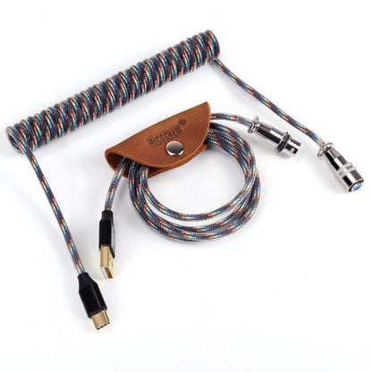MICSCREW 4Pin Aviator Coiled Braided Type-C Cable