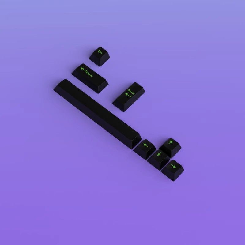 Black Cherry PBT Keycaps Set with Spacebar Arrows - Set of 8 Keys