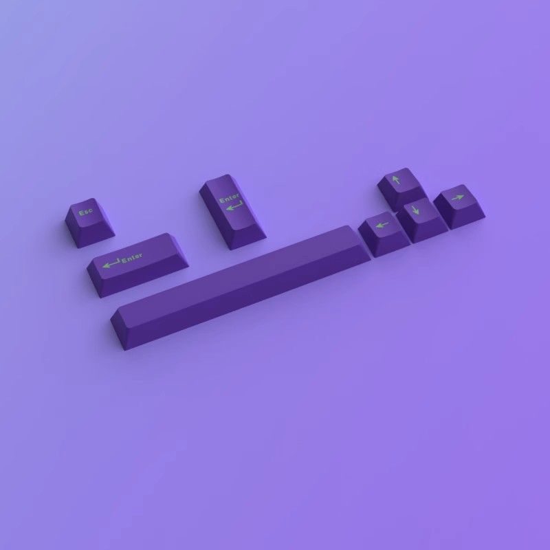 Purple Cherry PBT Keycaps Set with Spacebar Arrows - Set of 8 Keys