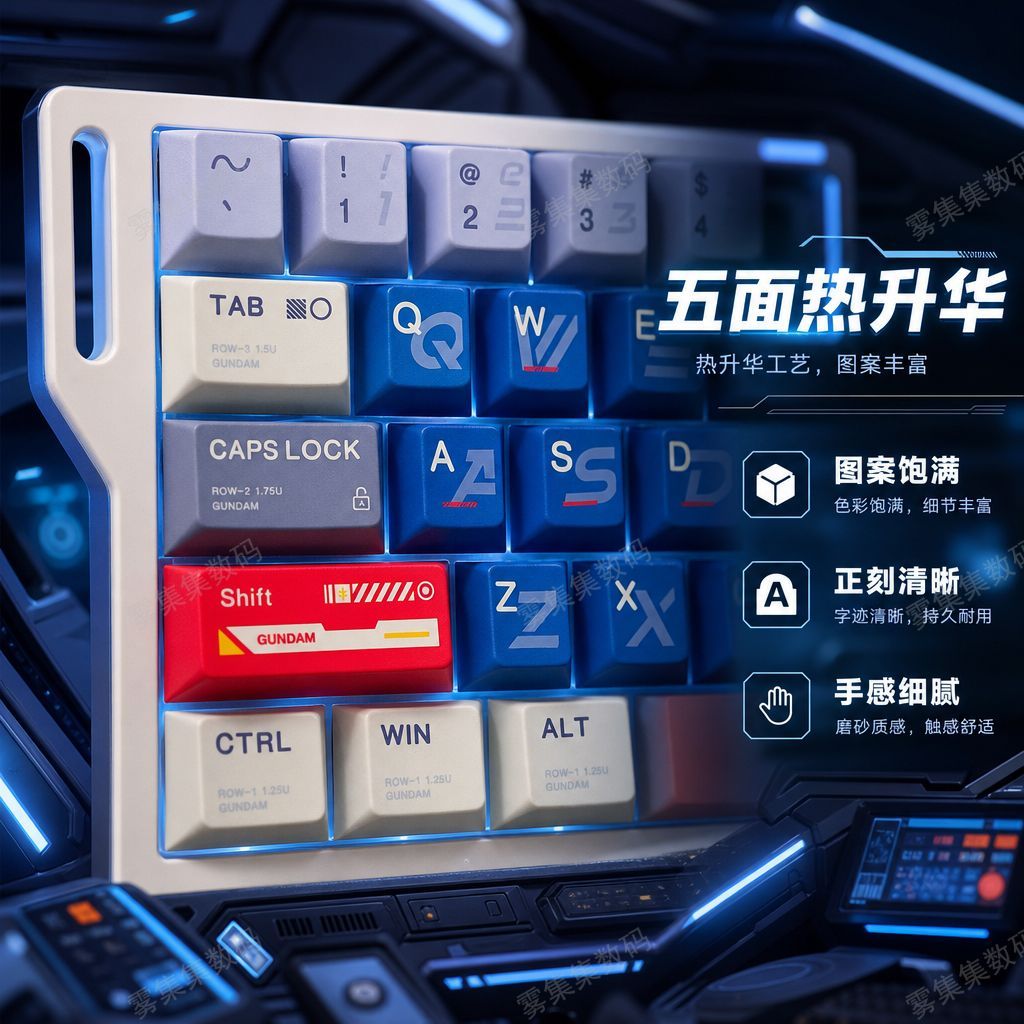 Gundam Cherry Profile 120+ Keys PBT Keycaps Set